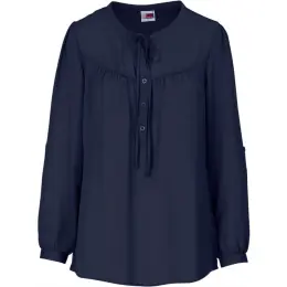 Ladies Long Sleeve Candice Blouse Navy Front
